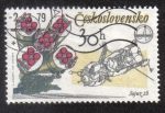 Stamps : Europe : Czechoslovakia :  Programa Espcial Soyus 28 Cohete y Capsula