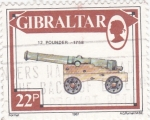 Stamps Gibraltar -  12 POUNDER 1758