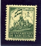 Stamps Spain -  Barcelona. Frontispicio del Ayuntamiento