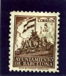Stamps Spain -  Barcelona. Frontispicio del Ayuntamiento
