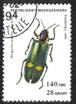 Stamps Madagascar -  Megaloxantha bicolor