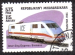 Stamps : Africa : Madagascar :  Locomotora Siemens Intra ciudad expres