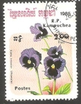 Stamps Cambodia -  Kampuchea - Flor