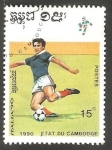 Sellos de Asia - Camboya -  Mundial de fútbol Italia 90