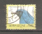 Stamps Africa - Sierra Leone -  AVES.  CUCU  ALCAUDÒN  AZUL.