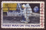 Stamps United States -  Primer hombre en la Luna