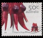 Stamps Australia -  STURTS DESERT PEA