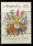 Stamps Australia -  CENTRO CON FLORES