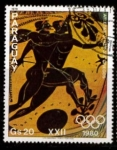 Stamps Paraguay -  JUEGOS OLIMPICOS 1980- ATLETAS EN VASIJA