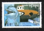 Stamps Cambodia -  Tursiops truncatus