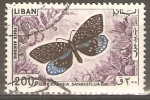Stamps Lebanon -  MARIPOSAS.  ERASMIA  SANGUIFLUA.