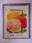 Stamps United States -  FLORES- Zinnias.