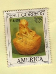 Stamps Peru -  Scott 968. Medicina precolombina (1989).