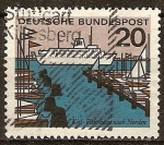 Sellos de Europa - Alemania -  Kiel - Ferry Building al norte.