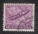 Stamps : Asia : India :  GNAT jet fighter, made in India