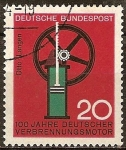 Stamps Germany -  100a.Motor de combustión alemán.Co-inventor- Nikolaus Otto(y Langen).