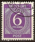 Stamps Germany -  Numeral/Zonas estadounidenses, británicos y rusos.