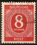 Stamps Germany -  Numeral/Zonas estadounidenses, británicos y rusos.