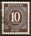 Stamps : Europe : Germany :  Numeral/Zonas estadounidenses, británicos y rusos.