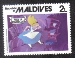 Sellos de Asia - Maldivas -  Alice Wonderland