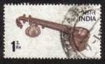 Stamps India -  Veena, Rupia India 1974