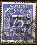 Stamps Germany -  Numeral/Zonas estadounidenses, británicos y rusos.