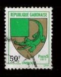 Stamps Gabon -  ESCUDO CON COCODRILO