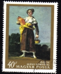 Stamps Hungary -  Girl with Pitcher by Goya