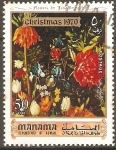 Stamps United Arab Emirates -  FLORES.  PINTURA  DE  JAN  BRUEGEL.