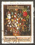 Stamps United Arab Emirates -  FLORES.  PINTURA  DE  JAN  BRUEGEL.