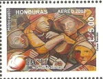 Stamps Honduras -  50 ANIVERSARIO  B.C.H. HOLOCAUSTO  DE  CÃˆSAR  RENDÃ’N.