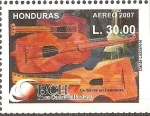 Stamps Honduras -  50 ANIVERSARIO  B.C.H.  GUITARRAS  EN  DESCANSO  DE  DANTE  LAZZARONI.