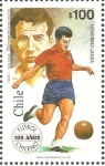 Stamps Chile -  100  AÑOS  DEL  FUTBOL  CHILENO.  HONORINO  LANDA.