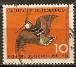 Stamps Germany -  Para los jóvenes (Woodcock , Scolopax rusticola).