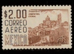 Sellos de America - Mxico -  guerreros arquitectura colonial