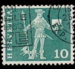 Stamps Switzerland -  MENSAJERO MEDIEVAL