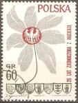 Stamps Poland -  FLOR,  ÀGUILA  Y  ESCUDOS  DE  SIETE  CIUDADES.