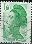 Stamps France -  La Libertad - 1,6 verde