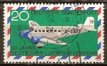 Stamps Germany -   50 años servicio de correo aéreo alemán (Junkers JU 52).