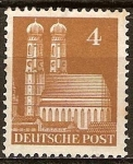 Sellos del Mundo : Europa : Alemania : Frauenkirche, Munich.Zona de Ocupación estadounidenses, británicos.
