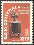 Stamps Guatemala -  ARQUELOGÌA.  VASO  TRÌPODE.  TIKAL  450  B. C.
