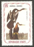 Stamps Haiti -  Fauna, anhinga anhinga