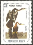 Stamps Haiti -  Fauna, anhinga anhinga