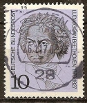 Stamps Germany -  Ludwig van Beethoven (1770-1827), compositor alemán.