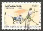 Stamps Nicaragua -  Mundial de fútbol España 82, estadio Balaidos de Vigo