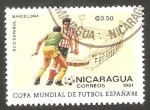 Stamps Nicaragua -  Mundial de fútbol España 82, estadio R.C.D. Español de Barcelona