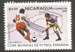 Stamps Nicaragua -  Mundial de fútbol España 82, estadio Nuevo Estadio de Valladolid