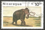 Stamps Nicaragua -  Animal prehistórico, mamut