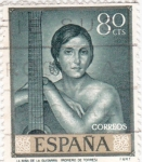Stamps Spain -  LA NIÑA DE LA GUITARRA (Romero de Torres)  (13)