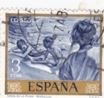 Stamps Spain -  NIÑOS EN LA PLAYA (Sorolla)  (13)